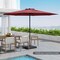 Costway 12 FT Patio Umbrella Outdoor Market Umbrella with Crank Handle 8 Sturdy Ribs Coffee/Beige/Red/Navy/Gray